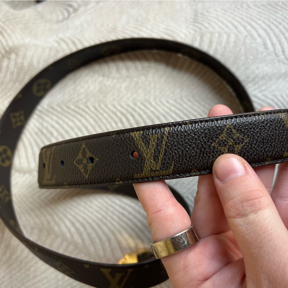 Louis Vuitton Monogram LV Belt - 48” Long (Size 120, M/L) - Gold Logo Buckle - Picture 5 of 10